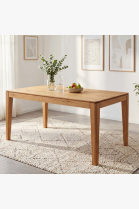 Ausziehbarer Esstisch Eiche massiv 140-225x90 cm natur